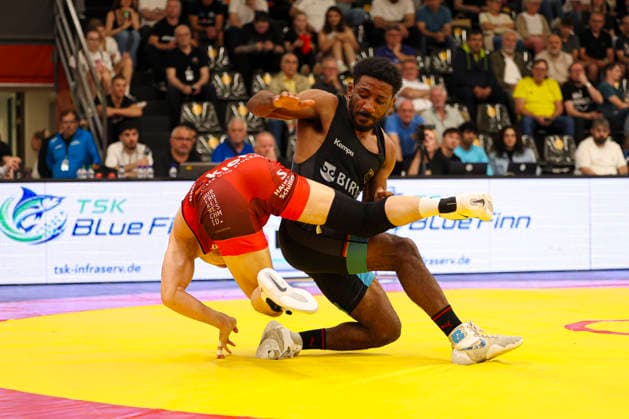 RINGEN German Championships 2026 65kg freestyle Andre Clarke ASV Mainz 88 against Kevin Henkel SV Freiburg Haslach