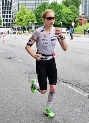 GER Ironman Hamburg 07 06 2026, GER Ironman Hamburg, Elite Women in the picture Katrine Christensen DNK running on the Lombardsbruecke at the aid station nordphotoxGmbH xWitke nph00002
