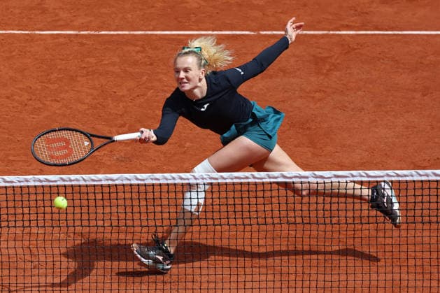 RECORD DATE NOT STATED 7th June 2026; Roland Garros, Paris, France; 2026 French Open Tennis, Day 20; Katerina Siniakova (CZE) takes the ball early at the net and triumphs on Philippe Chatrier JonxBromley
