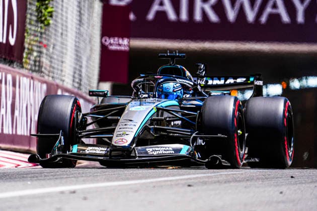 Formula 1 Grand Prix de Monaco 2026 - Round 8 - Circuit de Monaco (63) George Russell (GBR) - Mercedes-AMG PETRONAS F1 Team - Mercedes W17 - Mercedes E Performance during the Saturday of Formula 1 Grand Prix de Monaco 2026 at Circuit de Monaco in Monte Carlo, Monaco. Round 8 of the 2026 FIA Formula One World Championship, WM, Weltmeisterschaft held June 5-7, 2026. The iconic Circuit de Monaco, the jewel of the Formula 1 calendar, winds through the narrow streets of Monte Carlo in the Principality of Monaco. Photo by Alessio De Marco ABACAPRESS.COM Monte Carlo Monaco Monaco  Copyright: xDexMarcoxAlessio ABACAx