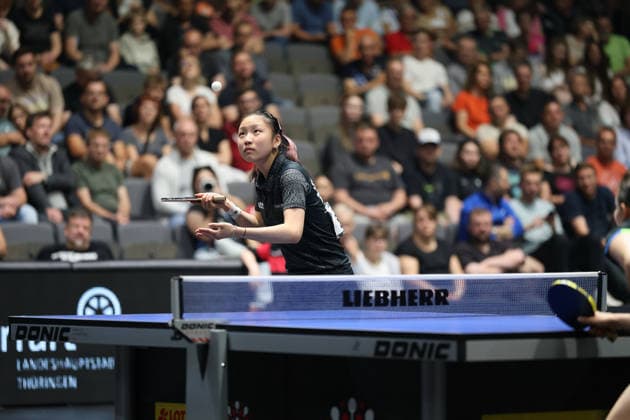 Lisa Wang in the semi-final match against Sabine Winter GER Erfurt TT Finals 2026 German Championships, Table Tennis Exhibition Hall Erfurt 07 06 2026 GER Erfurt TT Finals 2026 German Championships, Table Tennis Exhibition Hall Erfurt 07 06 2026 Thueringen German Championships 06 06 2026 Erfurt Copyright: xEibner-Pressefoto JoergxHirschx EP_JHH