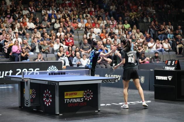 Sabine Winter wins clearly with 3 0 against Lisa Wang in the semi-finals GER Erfurt TT Finals 2026 German Championships, Table Tennis Exhibition Hall Erfurt 07 06 2026 GER Erfurt TT Finals 2026 German Championships, Table Tennis Exhibition Hall Erfurt 07 06 2026 Thueringen German Championships 06 06 2026 Erfurt Copyright: xEibner-Pressefoto JoergxHirschx EP_JHH