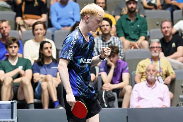 Andre Bertelsmeier in jubilation GER Erfurt TT Finals 2026 German Championships, Table Tennis Exhibition Hall Erfurt 07 06 2026 GER Erfurt TT Finals 2026 German Championships, Table Tennis Exhibition Hall Erfurt 07 06 2026 Thuringia German Championships 06 06 2026 Erfurt Copyright: xEibner-Pressefoto JoergxHirschx EP_JHH