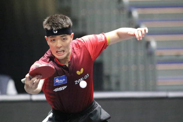 Dang Qiu with backstroke topspin GER Erfurt TT Finals 2026 German Championships, Table Tennis Exhibition Hall Erfurt 07 06 2026 GER Erfurt TT Finals 2026 German Championships, Table Tennis Exhibition Hall Erfurt 07 06 2026 Thuringia German Championships 06 06 2026 Erfurt Copyright: xEibner-Pressefoto JoergxHirschx EP_JHH
