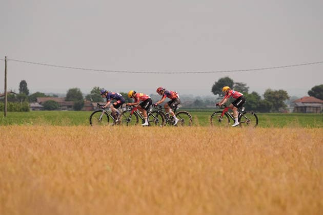 The pack rides during Stage 9 of the Giro d™Italia Women, from Saluzzo to Saluzzo, Italy, Sunday, June 7, 2026.  Copyright: xMarcoxAlpozzix
