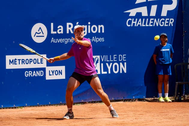 TENNIS : Open Sopra Steria - Lyon Villeurbanne 07 06 2026 Le russe Svyatoslav Gulin lors des qualifications du tournoi de tennis ATP, Tennis Herren Challenger Tour, Open Sopra Steria Ã Lyon-Villeurbanne, le 07 06 2026. Photo Sandrine Thesillat PsNewZ  Copyright: xSandrinexTHESILLATx
