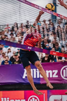 Beach volleyball men Allianz German Beach Tour 2026 Tourstop Berlin 07 06 2026 Max Just on the attack Berlin Funkhaus Beach Berlin Germany