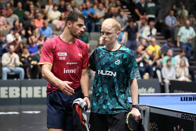 Patrik Franziska wins 4 3 against Andre Bertelsmeier GER Erfurt TT Finals 2026 German Championships, Table Tennis Exhibition Hall Erfurt 07 06 2026 GER Erfurt TT Finals 2026 German Championships, Table Tennis Exhibition Hall Erfurt 07 06 2026 Thueringen German Championships 06 06 2026 Erfurt Copyright: xEibner-Pressefoto JoergxHirschx EP_JHH