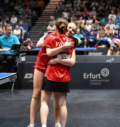 Annet Kaufmann SV DJK Kolbermoor and Xiaona Shan ttc berlin eastside are the new German womens doubles champions Annet Kaufmann SV DJK Kolbermoor and Xiaona Shan ttc berlin eastside are the new German womens doubles champions They beat Sabine Winter Yuan Wan Dachau Weinheim in the final Final day of the German womens and mens championships on June 7, 2026 at Messe Erfurt as part of the 3 German Table Tennis Finals in Erfurt Erfurt Messe Erfurt Thuringia Germany