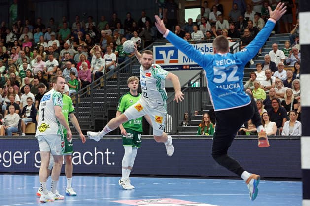 07 06 2026, xovx, Handball Daikin Handball Bundesliga, HSG Wetzlar SC Magedeburg v l Felix Claar SC Magdeburg , Niklas Theiß HSG Wetzlar , Tristan Kirschner HSG Wetzlar , Lukas Mertens SC Magdeburg , Andreas Palicka HSG Wetzlar Wetzlar Buderus Arena Hessen Germany EN
