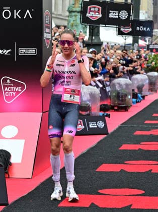 GER Ironman Hamburg 07 06 2026, GER Ironman Hamburg, Elite Women in picture 2nd place Laura Philipp GER at the finish line nordphotoxGmbH xWitke nph00002