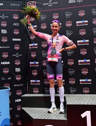 GER Ironman Hamburg 07 06 2026, GER Ironman Hamburg, Elite Women in picture Laura Philipp GER celebrates 2nd place nordphotoxGmbH xWitke nph00002