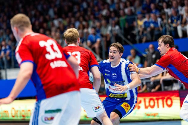 07 06 2026, GER, Handball, Men, Season 25 26, Daikin 1 Bl, 34 Matchday, ThSV Eisenach HSV Hamburg Handball Sport Verein Hamburg Felix Aellen ThSV Eisenach,22 99817 Eisenach Werner Assmann Halle Am Sportp Thueringen Germany