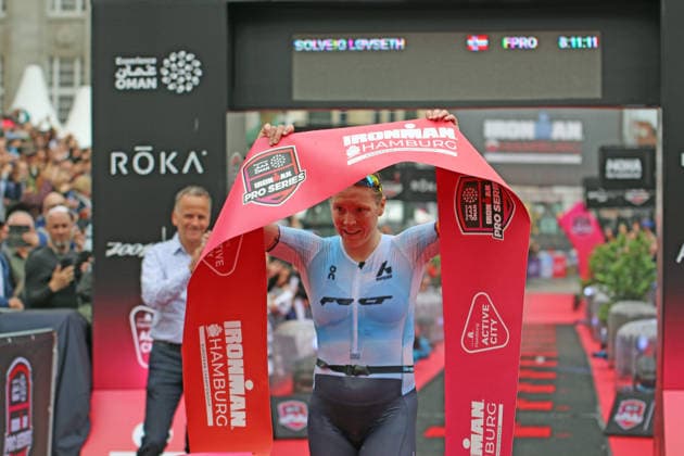 Ironman in Hamburg 2026 Norways Solveig Lövseth hotl the European Championship title