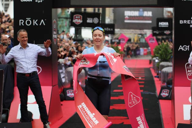 Ironman in Hamburg 2026 Norways Solveig Lövseth hotl the European Championship title
