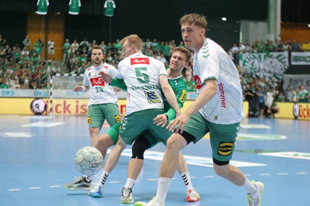 Handball DAIKIN HBL, SC DHfK Leipzig GWD Minden 07 06 2026 Franz Semper 32, SC DHfK Leipzig puts the ball through Handball, DAIKIN HBL, 1 Bundesliga, Season 2025 2026, 34 Matchday SC DHfK Leipzig vs GWD Minden on 07 06 2026 at Quarterback Immobilien Arena Leipzig Copyright: xBEAUTIFULxSPORTS JanxKaeferx