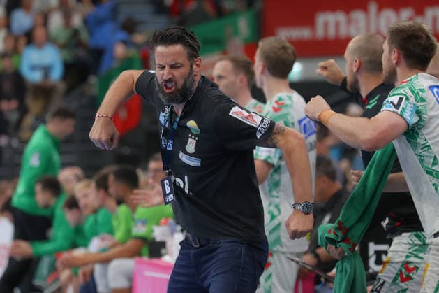 07 06 2026, xtgx, Handball, Daikin HBL, HSG Wetzlar SC Magdeburg v l Bennet Wiegert Magdeburg, Trainer Jubel, Torjubel, jubelt ueber das Tor, celebrate the goal, celebration Wetzlar