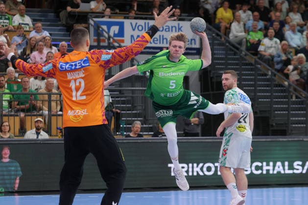 07 06 2026, xtgx, Handball, Daikin HBL, HSG Wetzlar SC Magdeburg v l Rasmus Meyer Ejlersen Wetzlar, 5 throws goal, Torschuetze, erzielt Tor, Treffer, scores the goal Wetzlar