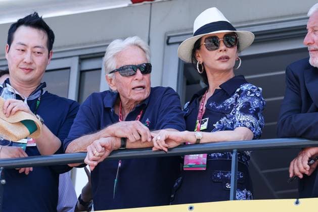 Michael Douglas and Catherine Zeta Jones in the pit lane, Race, Monaco Grand Prix, Motorsport, Men, Formula 1, 07 06 2026 Monte Carlo Monaco MCO Copyright: xkolbert-press ChristianxKolbertx