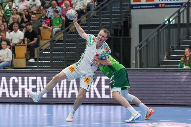 07 06 2026, xgox, Handball Daikin HBL HSG Wetzlar SC Magdeburg emspor, v l Felix Claar Magdeburg, 7 wirft Tor, Torschuetze, erzielt Tor, Treffer, scores the goal Wetzlar
