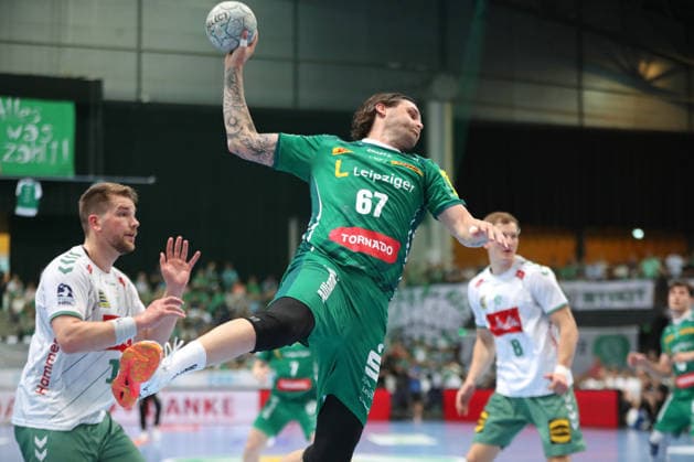 Handball DAIKIN HBL, SC DHfK Leipzig GWD Minden 07 06 2026 Dean Bombac 67, SC DHfK Leipzig Handball, DAIKIN HBL, 1 Bundesliga, Season 2025 2026, 34 Matchday SC DHfK Leipzig vs GWD Minden on 07 06 2026 at the Quarterback Immobilien Arena Leipzig Copyright: xBEAUTIFULxSPORTS JanxKaeferx