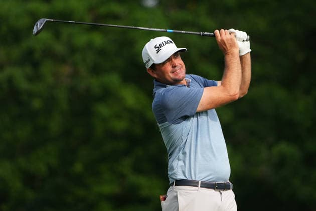 DUBLIN, OH - JUNE 07: Keegan Bradley of the United States plays his shot from the 18th tee during third round of the Memorial Tournament on June 07, 2026 at the Muirfield Village Golf Club in Dublin, Ohio. (Photo by Jason Mowry Icon Sportswire) GOLF: JUN 07 PGA, Golf Herren the Memorial Tournament presented by Workday EDITORIAL USE ONLY Icon260607009