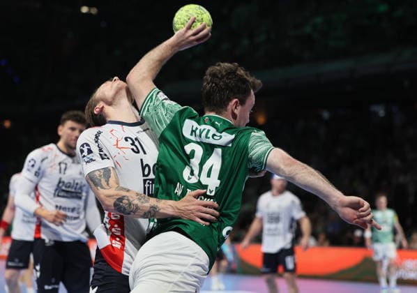 GER HBL Season 2025 2026 FÜCHSE Berlin vs SG Flensburg Handewitt, 07 06 26, Max Schmeling Halle, Berlin, Hakun WEST AV TEIGUM Füchse Berlin 34