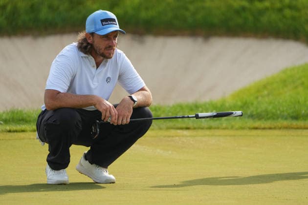 DUBLIN, OH - JUNE 07: Tommy Fleetwood of England looks over the 14th green during third round of the Memorial Tournament on June 07, 2026 at the Muirfield Village Golf Club in Dublin, Ohio. (Photo by Jason Mowry Icon Sportswire) GOLF: JUN 07 PGA, Golf Herren the Memorial Tournament presented by Workday EDITORIAL USE ONLY Icon260607016