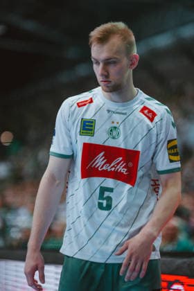 Florian Kranzmann (TSV GWD Minden, 05) SC DHfK Leipzig - TSV GWD Minden. Bundesliga, Herren Handball, 25 26, GER, Leipzig, Quarterback Immobilien Arena, Round 34 Leipzig Quarterback Immobilien Arena Sachsen GER Copyright: xBillmanxDubex