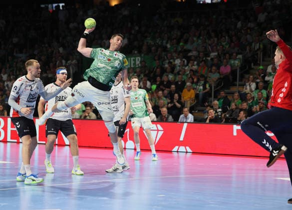 GER HBL Season 2025 2026 FÜCHSE Berlin vs SG Flensburg Handewitt, 07 06 26, Max Schmeling Halle, Berlin, Mijajlo MARSENIC Füchse Berlin 93