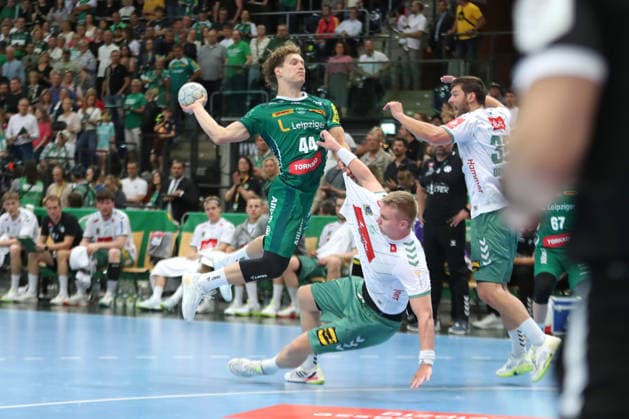 Handball DAIKIN HBL, SC DHfK Leipzig GWD Minden 07 06 2026 Blaer Hinriksson 44, SC DHfK Leipzig Handball, DAIKIN HBL, 1 Bundesliga, Season 2025 2026, 34 Matchday SC DHfK Leipzig vs GWD Minden on 07 06 2026 at the Quarterback Immobilien Arena Leipzig Copyright: xBEAUTIFULxSPORTS JanxKaeferx