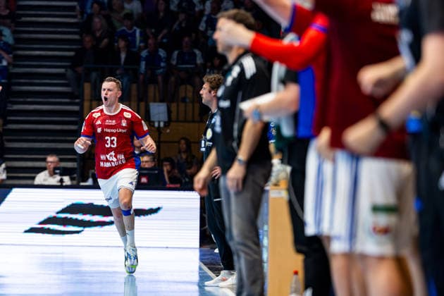 07 06 2026, GER, Handball, Men, Season 25 26, Daikin 1 Bl, 34 Matchday, ThSV Eisenach HSV Hamburg Handball Sport Verein Hamburg Moritz Sauter Handball Sport Verein Hamburg 99817 Eisenach Werner Assmann Halle Am Sportp Thueringen Germany