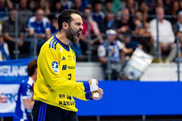 07 06 2026, GER, Handball, Men, Season 25 26, Daikin 1 Bl, 34 Matchday, ThSV Eisenach HSV Hamburg Handball Sport Verein Hamburg Mohamed Essam Moustafa El Tayar Handball Sport Verein Hamburg 99817 Eisenach Werner Assmann Halle Am Sportp Thueringen Germany