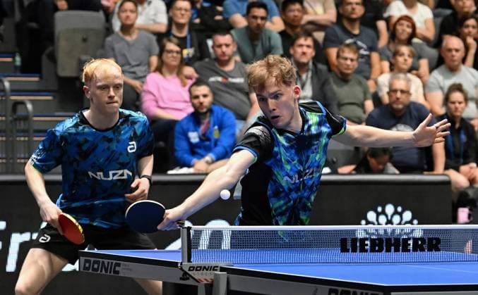 Wim Verdonschot SV Union Velbert and Andre Bertelsmeier TSV Bad Königshofen defend their title at the German Championships Wim Verdonschot SV Union Velbert and Andre Bertelsmeier TSV Bad Königshofen defend their title with a dramatic 3 2 victory over Patrick Franziska 1 Fc Saarbrücken TT and Ricardo Walther ASC Grünwettersbach Final day of the German Championships for men and women on June 7, 2026 at Messe Erfurt as part of the 3 German Table Tennis Finals in Erfurt Erfurt Messe Erfurt Thuringia Germany