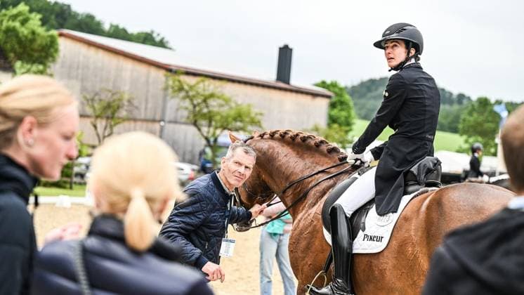 Balve Optimum on Sunday June 7 FOR EDITORIAL PURPOSES ONLY EDITORIAL USE ONLY p Lisa Müller on DÃ vie at the German Dressage Grand Prix Freestyle Championships 2026 on Sunday, June 7, 2026 in Balve Optimum in Balve Copyright SvenjaxHanusch Copyright: SvenjaxHanusch doc866p46xhvk7b85gke54 ,EDITORIAL USE ONLY