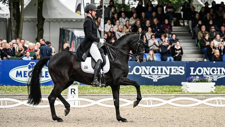 Balve Optimum on Sunday June 7 FOR EDITORIAL PURPOSES ONLY EDITORIAL USE ONLY p Tobias Nabben on Forster at the German Dressage Grand Prix Freestyle Championships 2026 on Sunday, June 7, 2026 in Balve Optimum in Balve Copyright SvenjaxHanusch Copyright: SvenjaxHanusch doc866p48ttuuw125qjwdt5 ,EDITORIAL USE ONLY