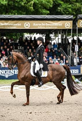 Balve Optimum on Sunday June 7 FOR EDITORIAL PURPOSES ONLY EDITORIAL USE ONLY p Moritz Treffinger on Fiderdance at the German Dressage Grand Prix Freestyle Championships 2026 on Sunday, June 7, 2026 in Balve Optimum in Balve Copyright SvenjaxHanusch Copyright: SvenjaxHanusch doc866p49q4oyudkctqdxp ,EDITORIAL USE ONLY