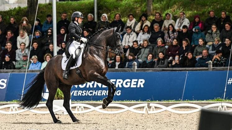 Balve Optimum on Sunday June 7 FOR EDITORIAL PURPOSES ONLY EDITORIAL USE ONLY p Charlott Maria Schürmann on Dante s Pearl at the German Championships Dressage Grand Prix Freestyle 2026 on Sunday, June 7, 2026 in Balve Optimum in Balve Copyright SvenjaxHanusch Copyright: SvenjaxHanusch doc866p4bsqixx9k00r9na ,EDITORIAL USE ONLY