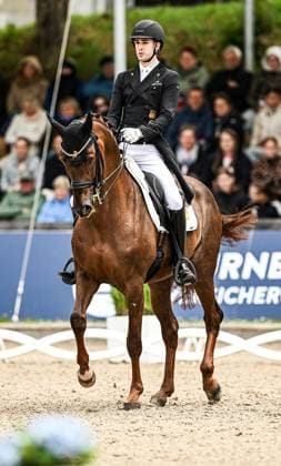 Balve Optimum on Sunday June 7 FOR EDITORIAL PURPOSES ONLY EDITORIAL USE ONLY p Moritz Treffinger on Fiderdance at the German Dressage Grand Prix Freestyle Championships 2026 on Sunday, June 7, 2026 in Balve Optimum in Balve Copyright SvenjaxHanusch Copyright: SvenjaxHanusch doc866p57lmqu0k4xklskf ,EDITORIAL USE ONLY