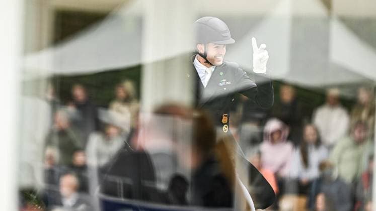 Balve Optimum on Sunday June 7 FOR EDITORIAL PURPOSES ONLY EDITORIAL USE ONLY p Moritz Treffinger on Fiderdance at the German Dressage Grand Prix Freestyle Championships 2026 on Sunday, June 7, 2026 in Balve Optimum in Balve Copyright SvenjaxHanusch Copyright: SvenjaxHanusch doc866p57shuw81avfj2wgh ,EDITORIAL USE ONLY