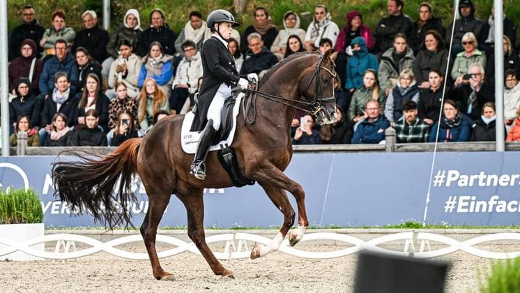 Balve Optimum on Sunday June 7 FOR EDITORIAL PURPOSES ONLY EDITORIAL USE ONLY p Isabell Werth on Viva Gold at the German Dressage Grand Prix Freestyle Championships 2026 on Sunday, June 7, 2026 in Balve Optimum in Balve Copyright SvenjaxHanusch Copyright: SvenjaxHanusch doc866p59v62ao183rkp9na ,EDITORIAL USE ONLY