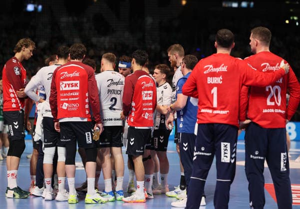 GER HBL Season 2025 2026 FÜCHSE Berlin vs SG Flensburg Handewitt, 07 06 26, Max Schmeling Halle, Berlin, Timeout, Team SG Flensburg Handewitt