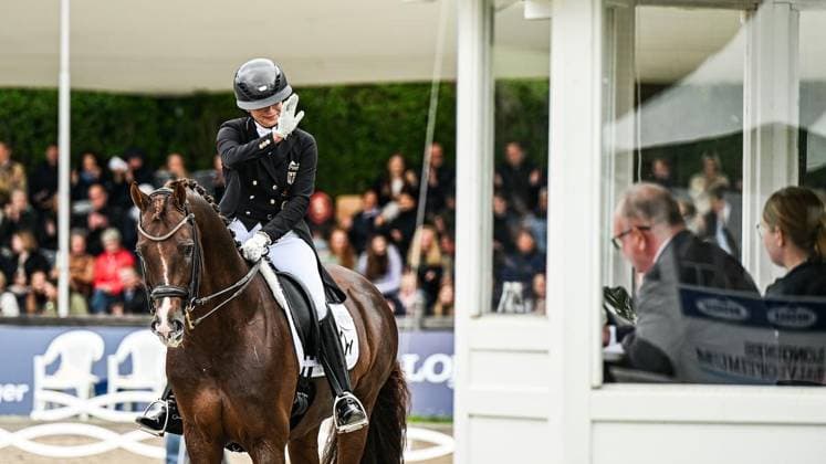 Balve Optimum on Sunday June 7 FOR EDITORIAL PURPOSES ONLY EDITORIAL USE ONLY p Isabell Werth on Viva Gold at the German Dressage Grand Prix Freestyle Championships 2026 on Sunday, June 7, 2026 in Balve Optimum in Balve Copyright SvenjaxHanusch Copyright: SvenjaxHanusch doc866p5vryfe03edp4dwm ,EDITORIAL USE ONLY