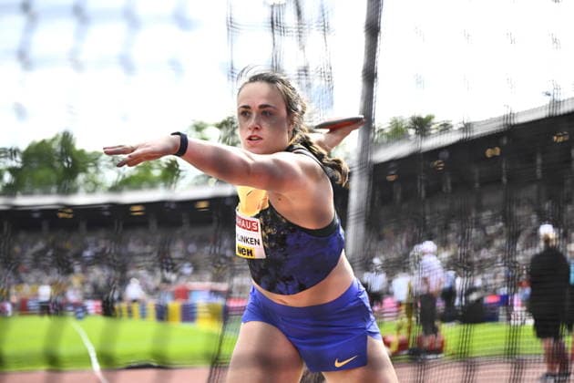STOCKHOLM, SWEDEN 20260607 Jorinde van Klinken, the Netherlands, in the womens discus during Sundays Diamond League gala Bauhaus Gala at Stockholm Stadium STOCKHOLM SWEDEN x10430x  Copyright: xChristinexOlsson TTx DIAMOND LEAGUE STOCKHOLM 2026
