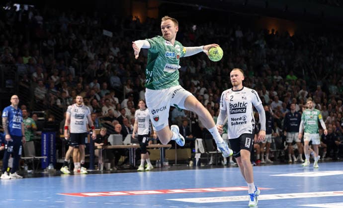 Handball, HBL, Füchse Berlin - SG Flensburg Handewitt, Mathias Gidsel is top scorer