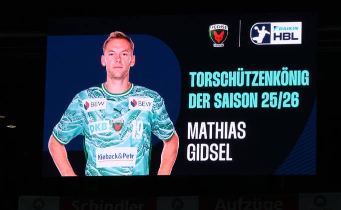 Mathias Gidsel Top scorer of the season Sport Handball HBL Bundesliga Men 34 Matchday Season 2025 2026 07 06 2026 Füchse Berlin vs SG Flensburg Handewitt