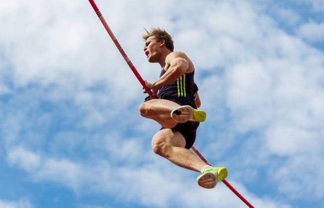 260607 Sondre Guttormsen of Norway competes in the men s pole vault during Bauhaus galan, part of the Diamond League series, June 7, 2026 in Stockholm Photo Maxim Thore BILDBYRAN kod MT MT1057 friidrott athletics friidrett diamond league bauhaus galan bbeng stockholm norge norway pole vault stavhopp  Copyright: MAXIMxTHORE BB260607MT039
