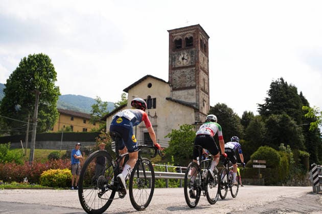 Germany™s Antonia Niedermaier of Canyon SRAM Zondacrypto™s, Italy™s Elisa Longo Borghini of UAE Team ADQ™s, New Zealand™s Niamh Fisher-Black of Lidl - Trek™s during Stage 9 of the Giro d™Italia Women, from Saluzzo to Saluzzo, Italy, Sunday, June 7, 2026.  Copyright: xMarcoxAlpozzi LaPressex