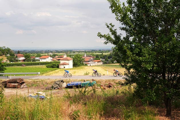 The pack rides cycles during Stage 9 of the Giro d™Italia Women, from Saluzzo to Saluzzo, Italy, Sunday, June 7, 2026.  Copyright: xMarcoxAlpozzi LaPressex