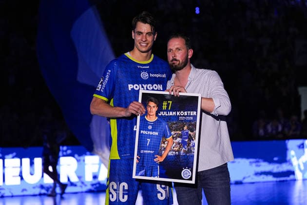 07 06 2026, xydrx, Handball, 1 HBL, VfL Gummersbach Rhein Neckar Löwen, Schwalbe Arena Julian Koester VfL Gummersbach, 7 at his farewell ceremony Copyright: HMBxMedia YannisxDreimann